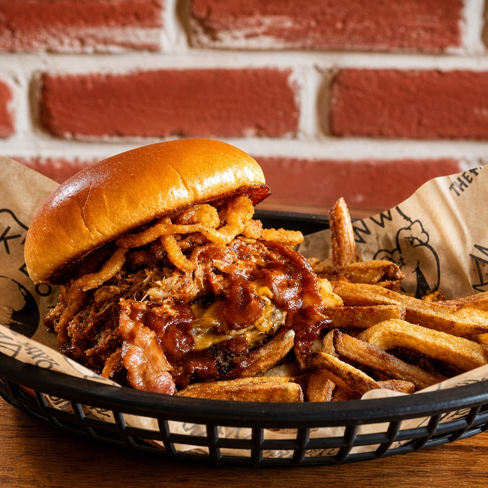 World Famous Original Smokehouse Burger.