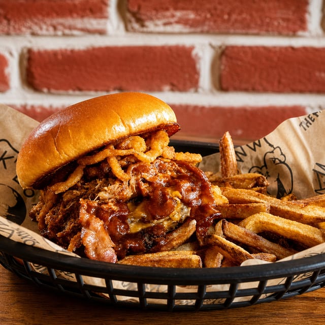 World Famous Original Smokehouse Burger.
